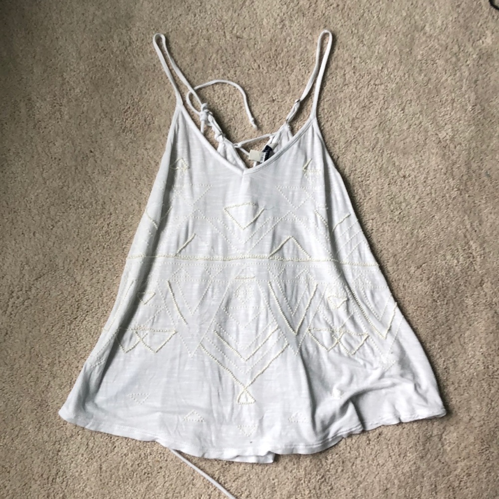 White Aztec American Eagle Tank, Size S